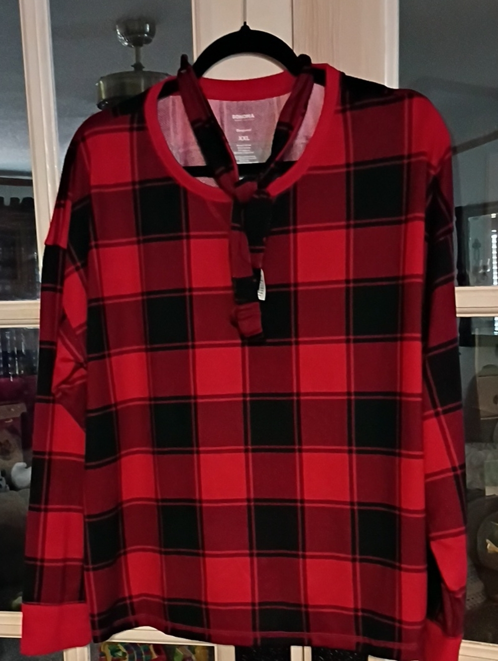Sonoma Red & Black Plaid Long-Sleeve Top With Headband